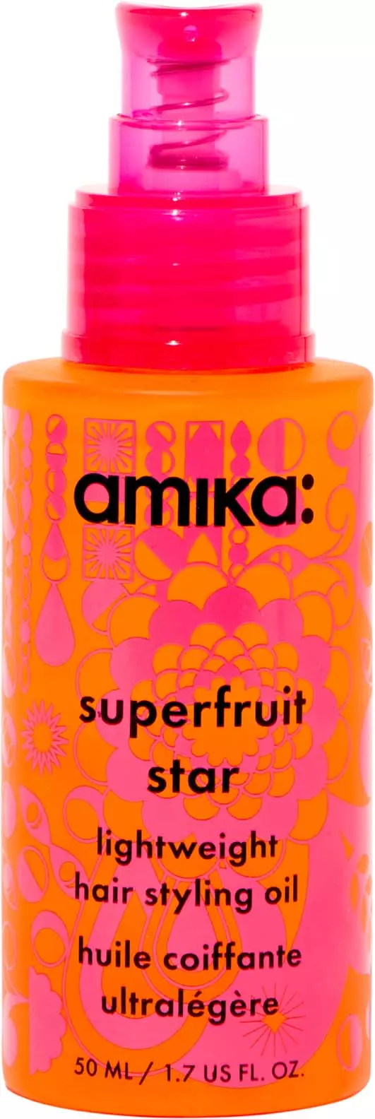 Amika Superfruit Star Lightweight Hair Styling Oil recommended by Abbey Yung as an optional Step 10 style-sealing oil.
