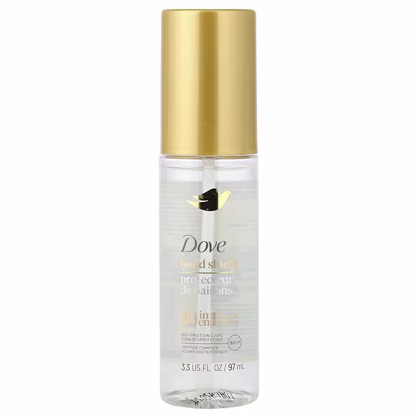 Dove Damage Therapy Bond Shield 10-in-1 Super Serum recommended by Abbey Yung as an optional Step 10 style-sealing oil serum.