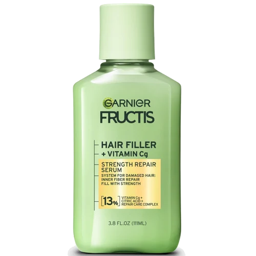 Garnier Fructis Hair Filler + Vitamin Cg Strength Repair Serum recommended by Abbey Yung as an optional Step 10 style-sealing serum.