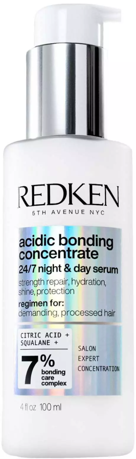 Redken Acidic Bonding Concentrate 24/7 Night & Day Serum recommended by Abbey Yung as an optional Step 10 style-sealing serum.